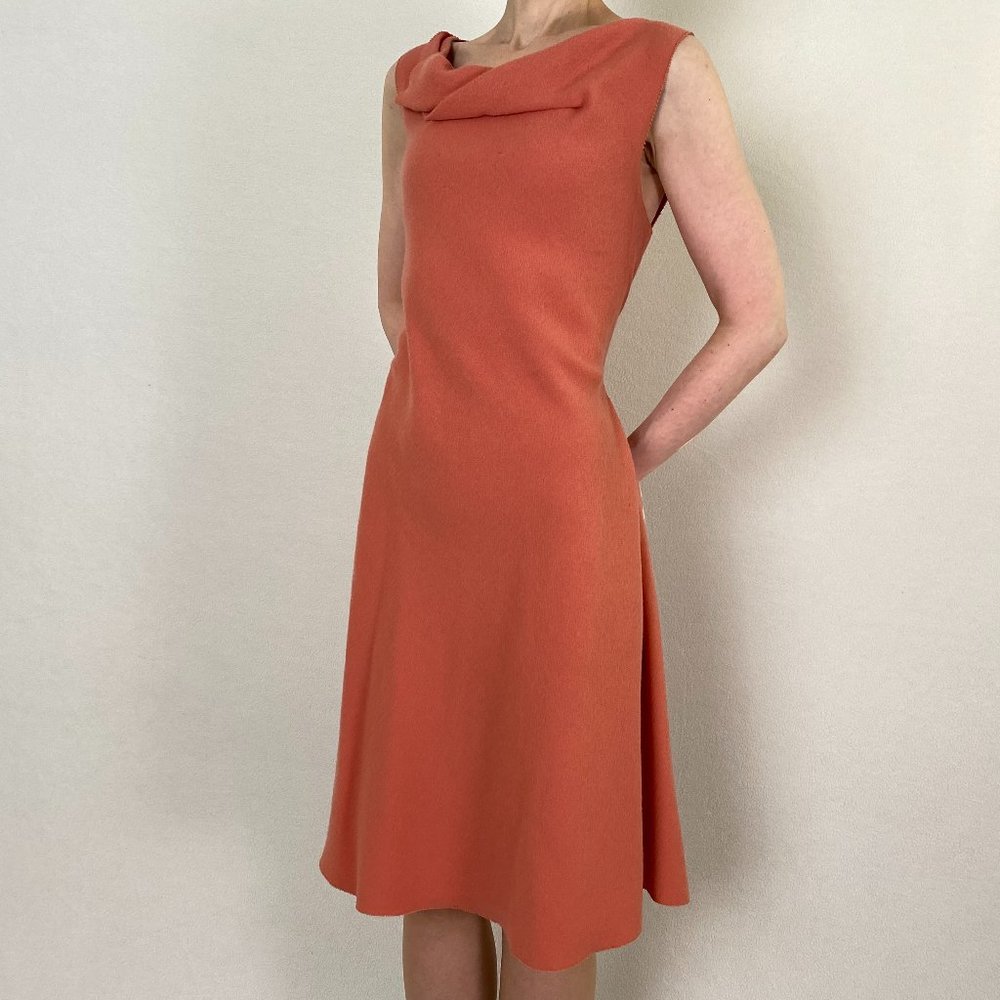 Bottega Veneta Peachy/Pink Sleeveless Wool Dress S/IT40